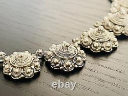 Solid Silver 950 Indochine Antique Filigree Choker Necklace