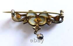 Solid Silver Brooch + Glaze Up To Date Silver Brooch 19th Century Old