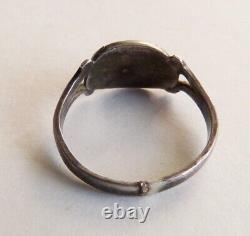 Solid Silver Love Ring, Antique Heart Jewelry, Dated 1837