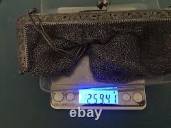 Solid Silver Mesh Bag Antique 19th Century 259grs Hallmarked