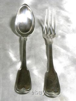 Solid Silver Minerva Hallmark Antique Flatware Fork Spoon Uni Flatware