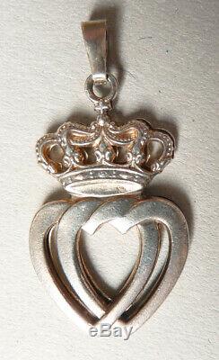 Solid Silver Pendant Sacred Heart Vendéen Jewel Ancient Sacred Heart
