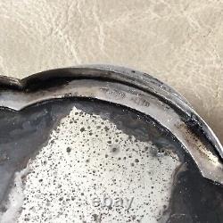 Solid Silver Powder Box with Chiseled Floral Antique Decoration