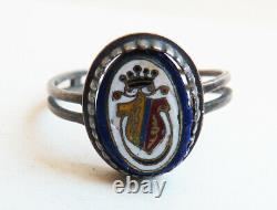 Solid Silver Ring With Coat Of Arms Old Regional Ring Silver Ring