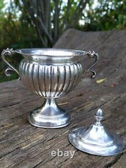 Solid Silver Sugar Bowl 134g Antique