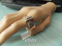 Solid Silver Tank Ring 11 Grams Size 53 Old Minerva