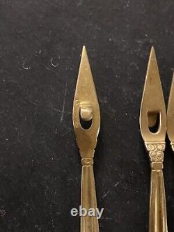 Solid Silver Vermeil Snail Picks Ancient Lot of 12 Rare XX Design Silverware