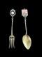 Solid Silver Cutlery Antique Monte Carlo Monaco Collection Enamel Stamp Roulette
