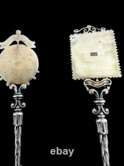 Solid silver cutlery Antique Monte Carlo Monaco collection Enamel Stamp Roulette