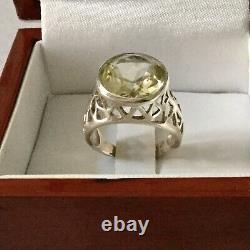 Splendid Ancient Ring Imposing Natural Citrine Silver Massive, Creator