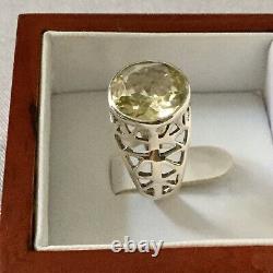 Splendid Ancient Ring Imposing Natural Citrine Silver Massive, Creator