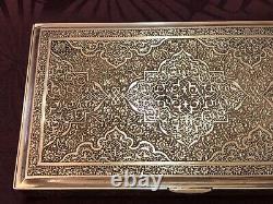 Splendid Antique Box or Case Made Entirely of Solid Persian Silver