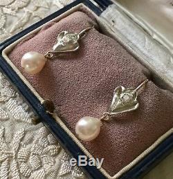 Splendid Earrings Doreilles Old Gold, Silver, Diamond, Pearl Baroque