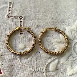 Splendides Anciennes Boucles Doreilles Vermeil Or 14k/silver Massif Diamant