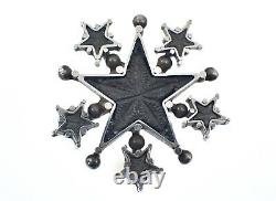 St Vincent's Old Star Hat Pin In Solid Silver 19th Century