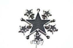 St Vincent's Old Star Hat Pin In Solid Silver 19th Century