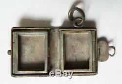 Sterling Silver Pendant Ancient Jewel Shaped Photobook Photo-door Silver