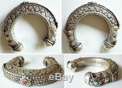 Stunning Old Ethnic Bracelet In Sterling Silver Afghanistan Silver