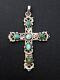Stunning Old Silver Cross And Turquoise Cabochons