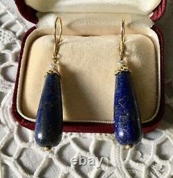 Sublime Old Loops Doreilles Lapis, Pearl Fine, Vermeil Massive Silver