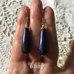 Sublime Old Loops Doreilles Lapis, Pearl Fine, Vermeil Massive Silver