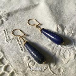 Sublime Old Loops Doreilles Lapis, Pearl Fine, Vermeil Massive Silver