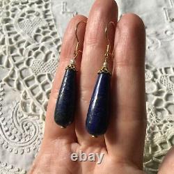 Sublime Old Loops Doreilles Lapis, Pearl Fine, Vermeil Massive Silver