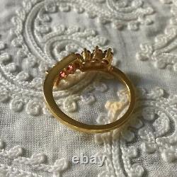 Sublime Old Ring Art Deco Grenat Rose, Gold 14k Silver Massive