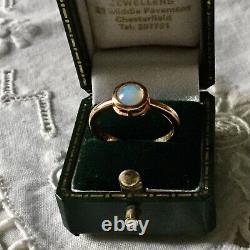 Sublime Old Ring In Vermeil Rose Gold / Silver, Natural Opal