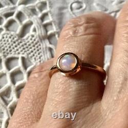 Sublime Old Ring In Vermeil Rose Gold / Silver, Natural Opal