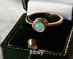 Sublime Old Ring In Vermeil Rose Gold / Silver, Natural Opal