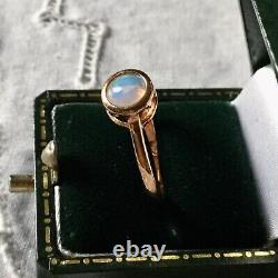 Sublime Old Ring In Vermeil Rose Gold / Silver, Natural Opal