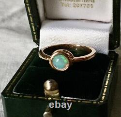 Sublime Old Ring In Vermeil Rose Gold / Silver, Natural Opal