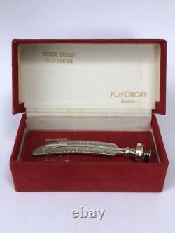 Sublime RARE antique PUIFORCAT solid silver fountain pen with telephone dial turn.