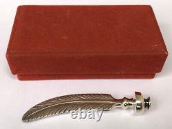 Sublime RARE antique PUIFORCAT solid silver fountain pen with telephone dial turn.