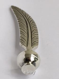 Sublime RARE antique PUIFORCAT solid silver fountain pen with telephone dial turn.