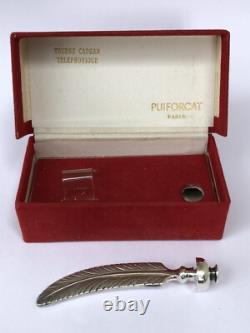 Sublime RARE antique PUIFORCAT solid silver fountain pen with telephone dial turn.