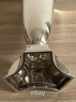 Sublime Rare Old Grand Vase In Argent Massif National Signed Wallace 29.5 CM