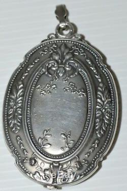 Super Small Mirror Elegant Necklace Of Napoleon III Silver Nineteenth Ancient Jewel