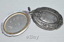 Super Small Mirror Elegant Necklace Of Napoleon III Silver Nineteenth Ancient Jewel