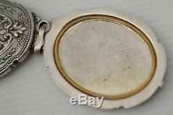 Super Small Mirror Elegant Necklace Of Napoleon III Silver Nineteenth Ancient Jewel