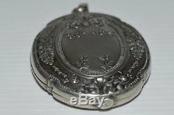 Super Small Mirror Elegant Necklace Of Napoleon III Silver Nineteenth Ancient Jewel