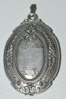 Super Small Mirror Elegant Necklace Of Napoleon III Silver Nineteenth Ancient Jewel