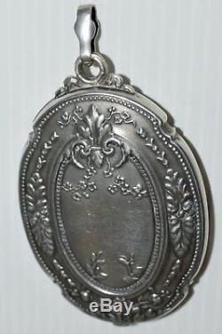 Super Small Mirror Elegant Necklace Of Napoleon III Silver Nineteenth Ancient Jewel