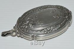 Super Small Mirror Elegant Necklace Of Napoleon III Silver Nineteenth Ancient Jewel