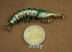 Superb Ancient Silver Pendant Massive Emaille Shrimp China