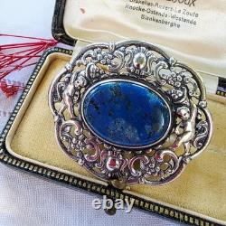 Superb Antique Art Nouveau / Neo-Renaissance Brooch in 800 Silver by Gustav Hauber