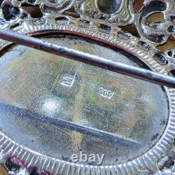 Superb Antique Art Nouveau / Neo-Renaissance Brooch in 800 Silver by Gustav Hauber