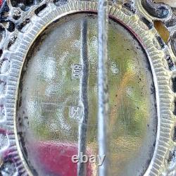 Superb Antique Art Nouveau / Neo-Renaissance Brooch in 800 Silver by Gustav Hauber