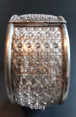 Superb Antique Bracelet Opening Solid Sterling, Lace Work, Time 1900